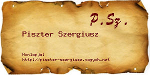 Piszter Szergiusz névjegykártya